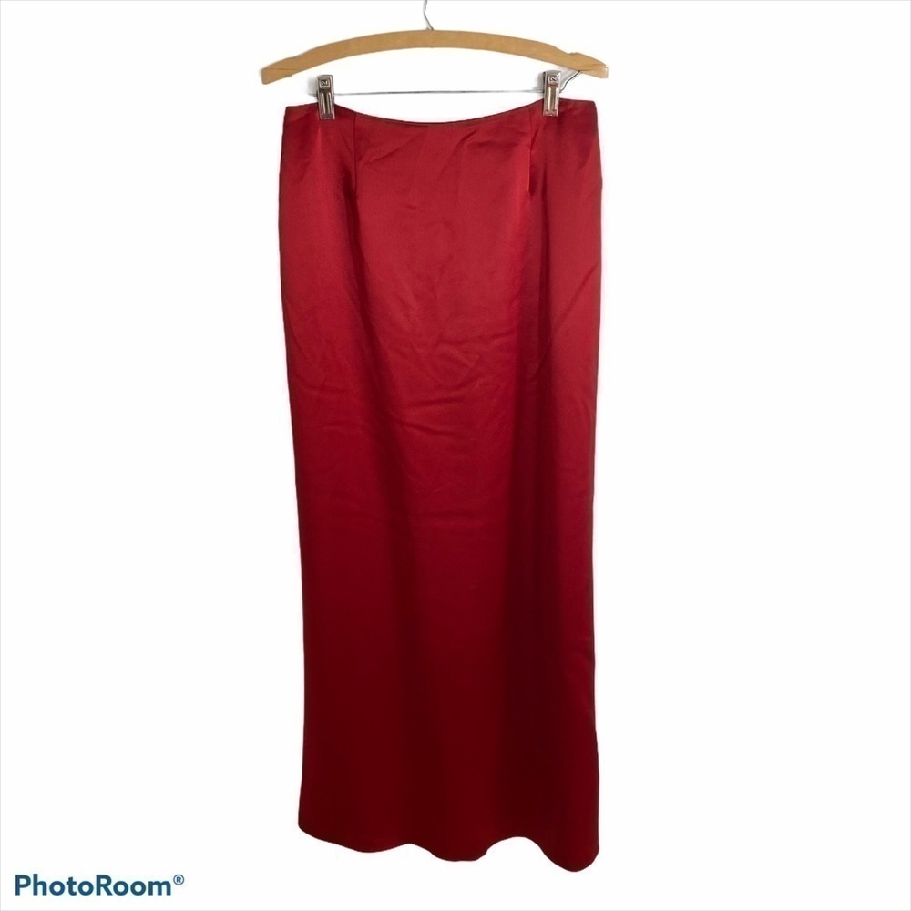 Carmen Marc Valvo Maxi Skirt Red Sz 12 Women’s